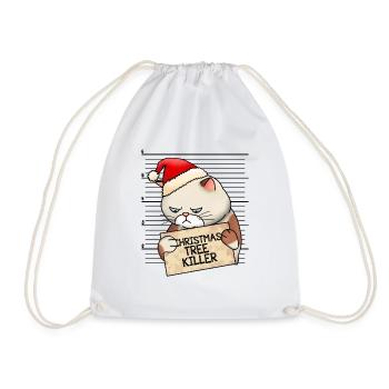 Noël drôle chat arbre de Noël chat moche - Sac de sport léger - blanc - Devant