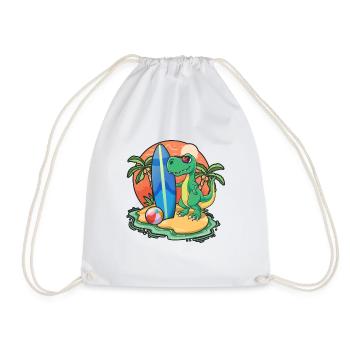 Drôle de dinosaure Surf Lovers Cool Planche de surf Surf - Sac de sport léger - blanc - Devant