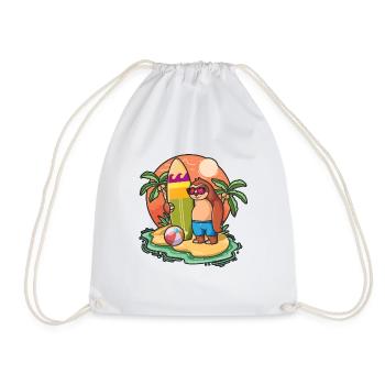 Drôle de paresseux Surf Lovers Cool Planche de surf Surf Pun - Sac de sport léger - blanc - Devant