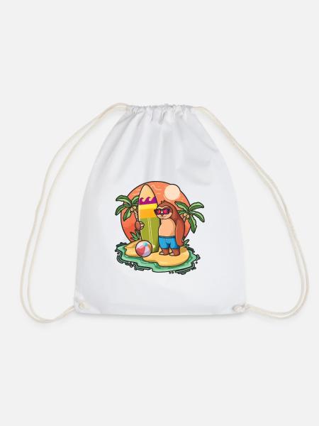 Drôle de paresseux Surf Lovers Cool Planche de surf Surf Pun - Sac de sport léger - blanc