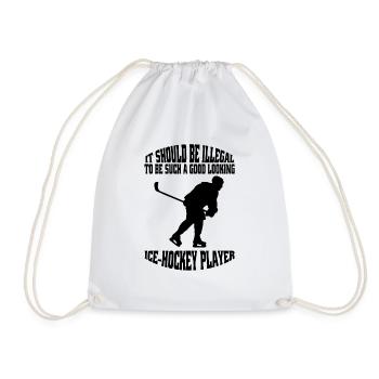 Eishockey Geschenk Wintersport Eishockeyteam - Turnbeutel - Weiß - Vorne