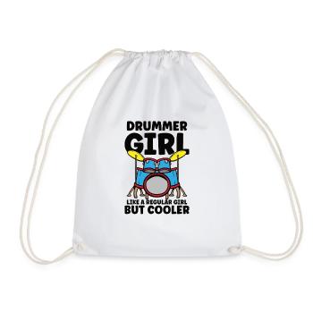 Drummer Drums Music Drum Set Drumming - Drawstring Bag - white - Front