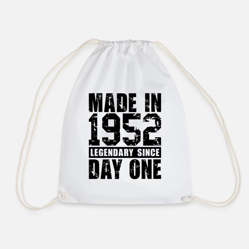 Made in 1952, Legendary Since Day One - Drawstring Bag - white