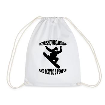 Snowboard saying snowboarders winter sports - Drawstring Bag - white - Front