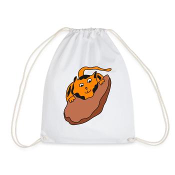 Just A Cat Who Loves Making Biscuits Animal Funny - Drawstring Bag - white - Front