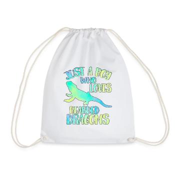 Just a boy who loves Bearded dragons - Drawstring Bag - white - Front