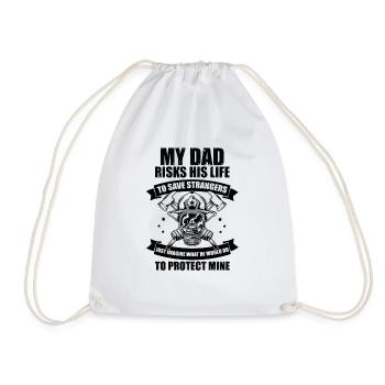 Hilarious Firefighter Saving Helping Rescuer - Drawstring Bag - white - Front