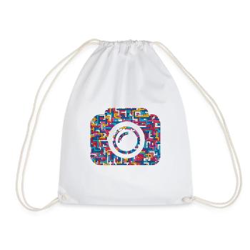 Camera Photo Camera Lens - Drawstring Bag - white - Front