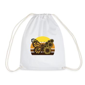 Mignon papillon tournesol papillon - Sac de sport léger - blanc - Devant