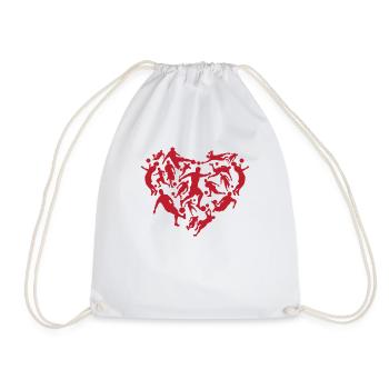 Soccer Player Heart Soccer - Heart Soccer Player - Drawstring Bag - white - Front