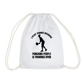 Tennis player Tennis racket Tennis club Tennis - Drawstring Bag - white - Front