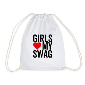 Girls Love My Swag - Drawstring Bag - white - Front