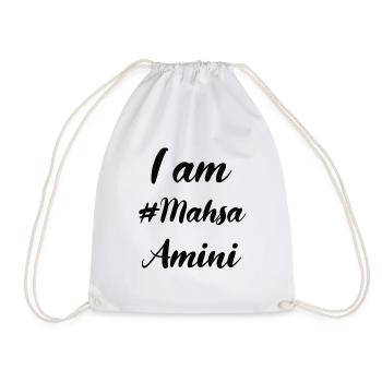 I Am Mahsa Amini - Iran Protest Women's Rights - Drawstring Bag - white - Front