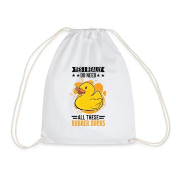 Rubber Duck Gift Squeaky Duck Bathing Duck - Drawstring Bag - white - Front