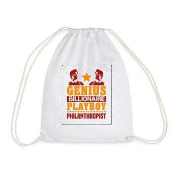 Genius Billionaire T-Shirt - Drawstring Bag - white - Front
