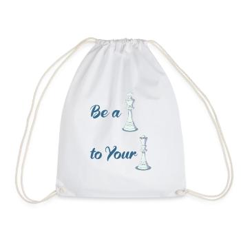 Be A King To Your Queen - Chess Couple - Drawstring Bag - white - Front
