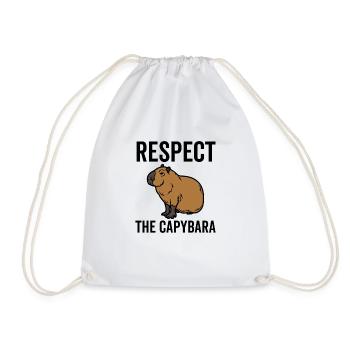 Respect The Capybara - Drawstring Bag - white - Front