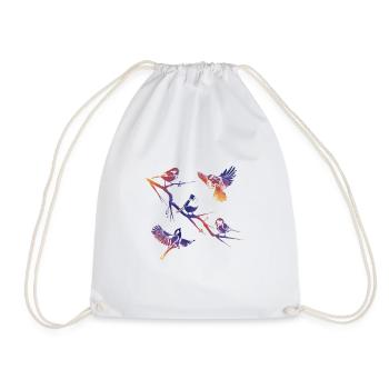 Oiseaux sur une branche - Sac de sport léger - blanc - Devant