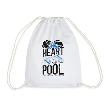 Water Polo Girlfriend My Heart Is - Turnbeutel - Weiß - Vorne