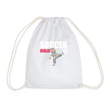 Novelty Sporty Ninjas Illustration Goalkeepers - Drawstring Bag - white - Front