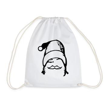 Christmas Hat Santa Claus Christmas Vector - Drawstring Bag - white - Front