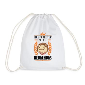 La vie est meilleure avec un hérisson - Sac de sport léger - blanc - Devant
