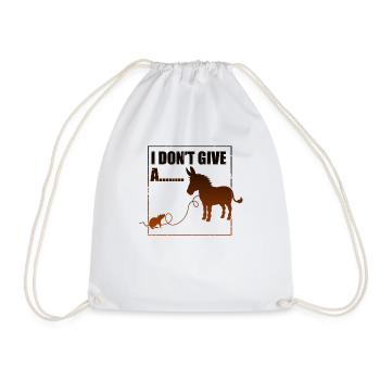 Novelty Not Giving Cares Illustration Introverted - Drawstring Bag - white - Front