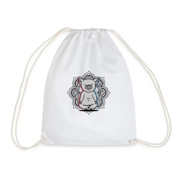 Yoga Cochon Mandala Fleur de Lotus Méditation - Sac de sport léger - blanc - Devant