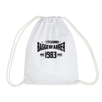 Geburtstag Baggerfahrer Baugeräteführer 1983 - Turnbeutel - Weiß - Vorne