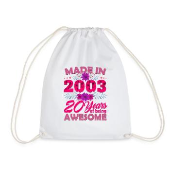 Made in 2003 20 Years of Being Awesome - 20th Birt - Drawstring Bag - white - Front