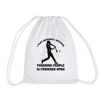 Baseball Lovers Baseball Game Baseball Gift - Drawstring Bag - white - Front