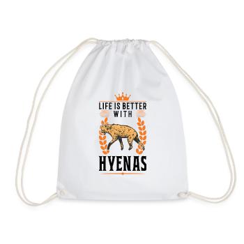 La vie est meilleure avec une hyène - Sac de sport léger - blanc - Devant