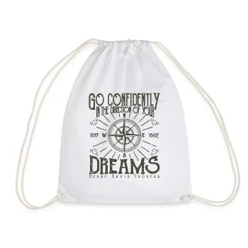 Directions of your dreams - motivierender Spruch - Turnbeutel - Weiß - Vorne