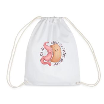 Sleeve gastrectomy sleeve gastrectomy - Drawstring Bag - white - Front