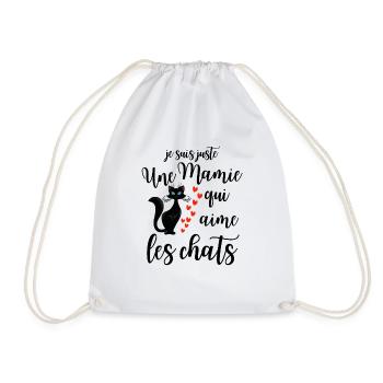 T-shirt Humour femme chat - Sac de sport léger - blanc - Devant