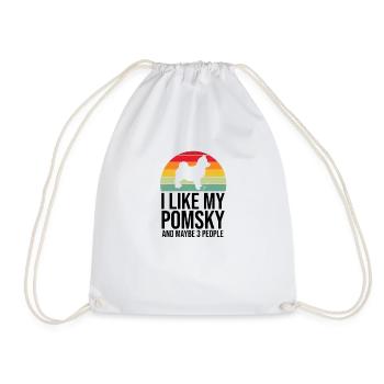 Pomsky - Drawstring Bag - white - Front