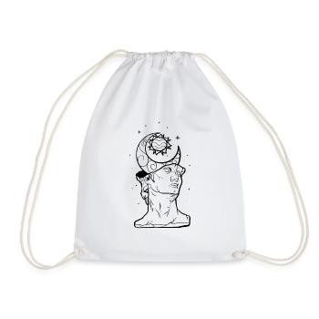 Bohemian Aesthetic David Statue Sun and Moon - Drawstring Bag - white - Front