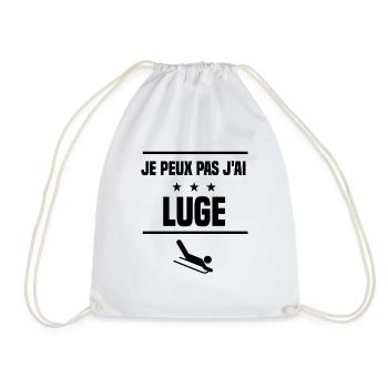 Je Peux Pas J'ai luge lugeur humour - Sac de sport léger - blanc - Devant