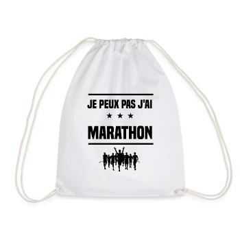 Je Peux Pas J'ai marathon coureur humour - Sac de sport léger - blanc - Devant