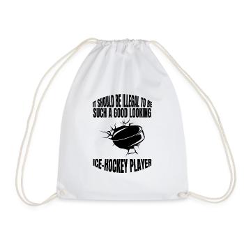 Eishockey Wintersport Geschenk Eishockeyteam - Turnbeutel - Weiß - Vorne