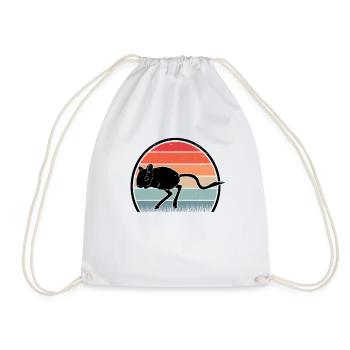 Gerbil Retro Racing Rat Vintage Gerbil - Drawstring Bag - white - Front