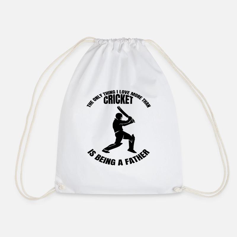 cricket daddy team cricket saying father cricket fan - Drawstring Bag - white