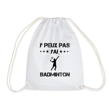 Je peux pas j'ai badminton homme cadeau humour - Sac de sport léger - blanc - Devant