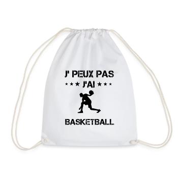 Je peux pas j'ai basketball sport cadeau humour - Sac de sport léger - blanc - Devant