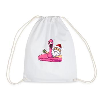Santa Claus in the pool - Drawstring Bag - white - Front
