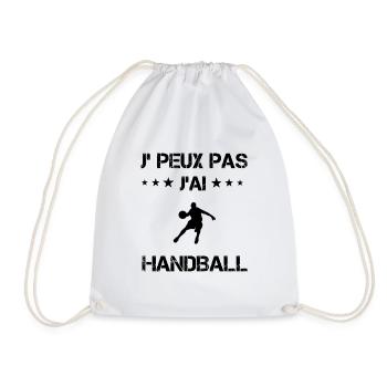 Je peux pas j'ai handball joueur cadeau humour - Sac de sport léger - blanc - Devant