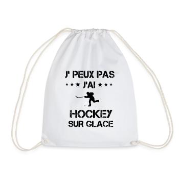 Je peux pas j'ai hockey sur glace cadeau humour - Sac de sport léger - blanc - Devant