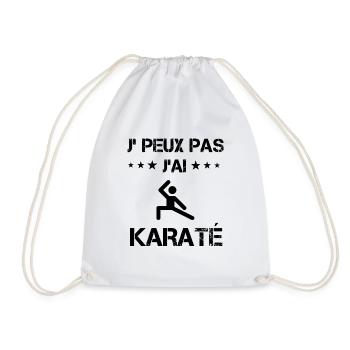 Je peux pas j'ai karaté combat cadeau humour - Sac de sport léger - blanc - Devant