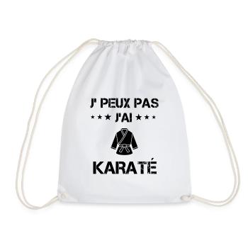 Je peux pas j'ai karaté karategi cadeau humour - Sac de sport léger - blanc - Devant