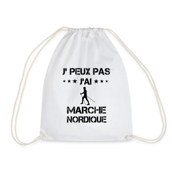 Je peux pas j'ai marche nordique cadeau humour - Sac de sport léger - blanc - Devant